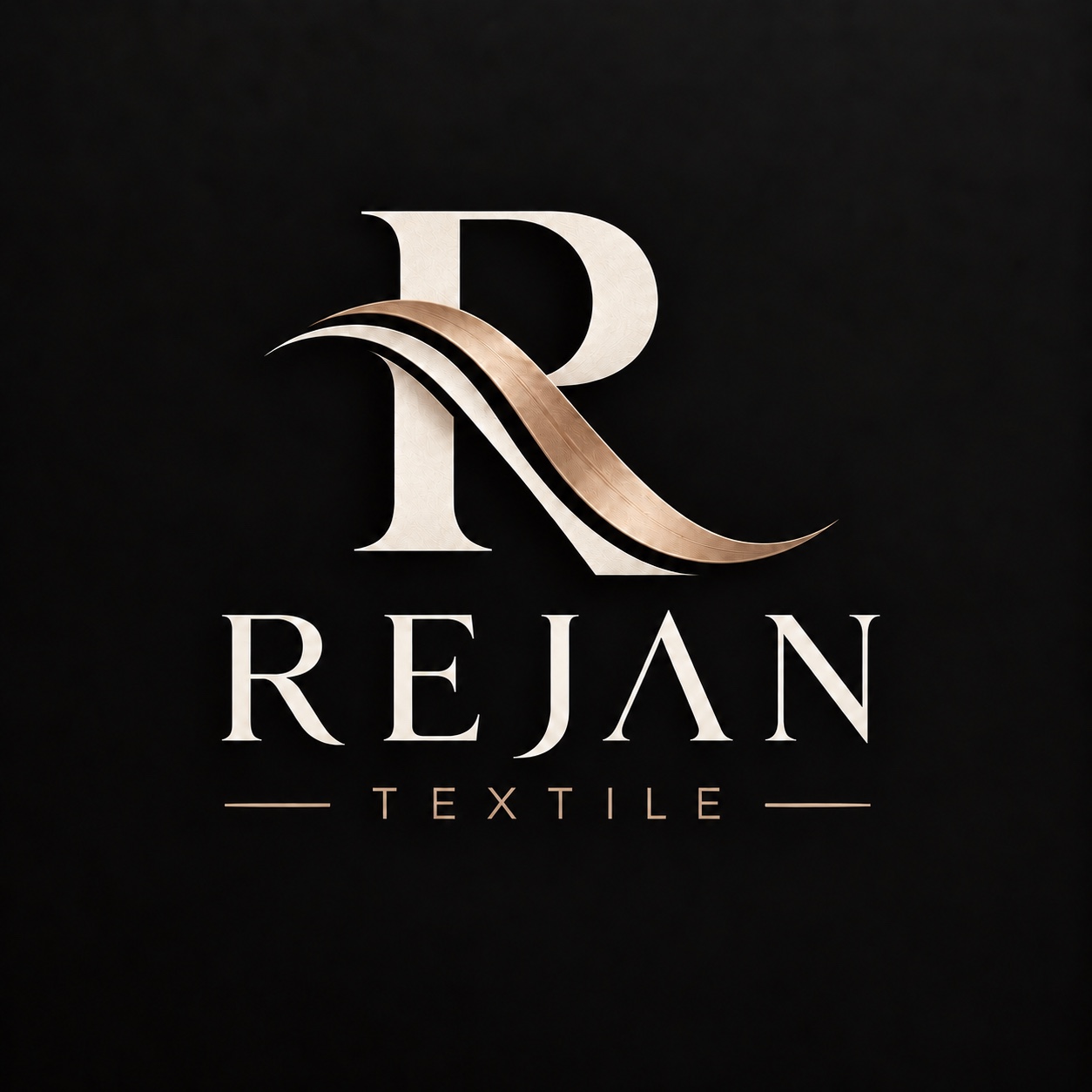 Rejan Tekstil, krem R monogramı ve bakır kumaş kıvrımı